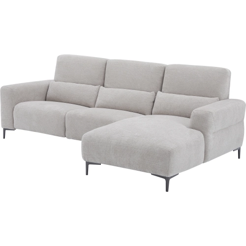 Winslow Sectional Sofa with Right Hand Facing Chaise in Light Gray Chenille Fabric